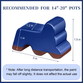 Kigeli 12 Pcs Resin Pot Feet for Outdoor Planters 3 Inch Long 1.5 Inch Tall Flower Handmade Elevator Plant Feet Frost Proof Lifter for 14-20 in Pot(Royal Blue)