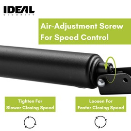 Ideal Security SK9MB, Standard Duty Pneumatic Closer for Storm and Screen Doors, Matte Black