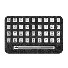YUENTOEN 36Pcs Leather Stamping Tool, Alphabet and Number Stamp Kit, 6mm Leathercraft Alphabet Punching Tools with Anti Slip Handle Leather Art Craft Tools