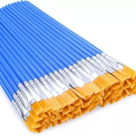 Unbranded 50 Pcs Flat Paint Brushes for Touch Up, Small Paint Brushes for Classroom Craft