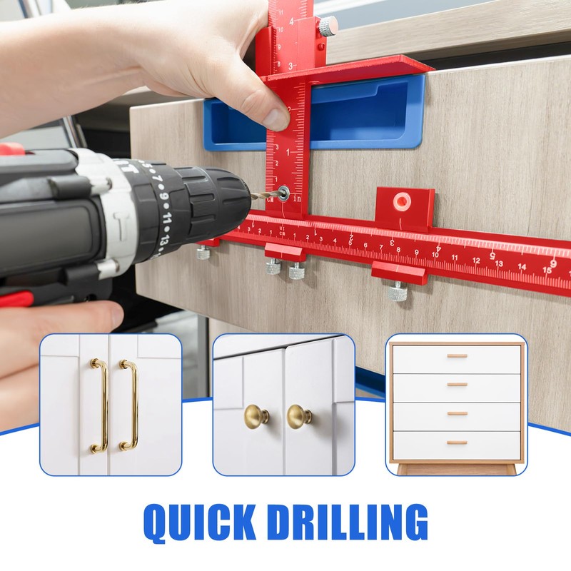 Cabinet Hardware Jig,Aluminum Alloy Cabinet Door Handle Jig for Handles
