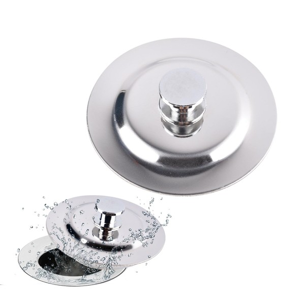 Bath Plug Closure, 42-44 mm Sink Plug, Stainless Steel Plug