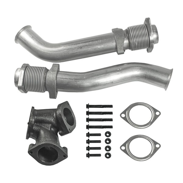 JDMSPEED New Turbo Diesel With Hardware Bellowed Up Pipe Kit Replacement For Ford F250 F350 F450 F550 Super Duty 7.3L 1999-2003 Replace F4TZ6K854F F4TZ6K854C F81Z6K854EA 679-005