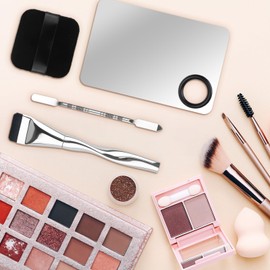 4 PCS Make-up Palette Set，Enthalten Make up Palette Pinsel, Rührstäbchen und Puderquasten für Künstler Frauen Mädchen Koreanisches Profimischpalette Nail Art zubehör