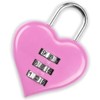 Pink Combination Lock, Heart Shape 3 Digital Password Padlock, Mini