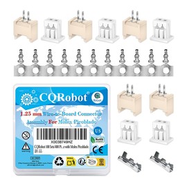 CQRobot JST GH 1.25 mm Pitch 2-Pin Electronic Computer Connector IC Male Plugs, Female Sockets Housing and T-Shaped Crimp Terminal Kit. 100 Sets/400 PiecesWire-to-Board Adapter Cable Assembly.