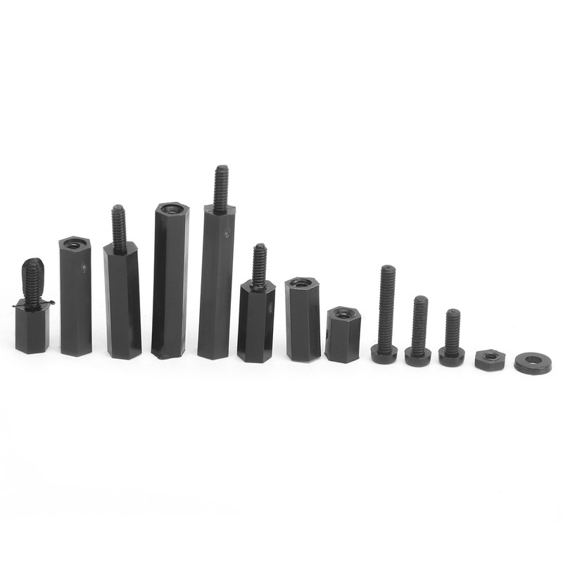 320pcs M2 Nylon Male to Female Hex Spacers Screw Nut