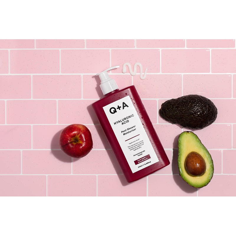 Q+A Hyaluronic acid moisturiser after showering, developed for use on