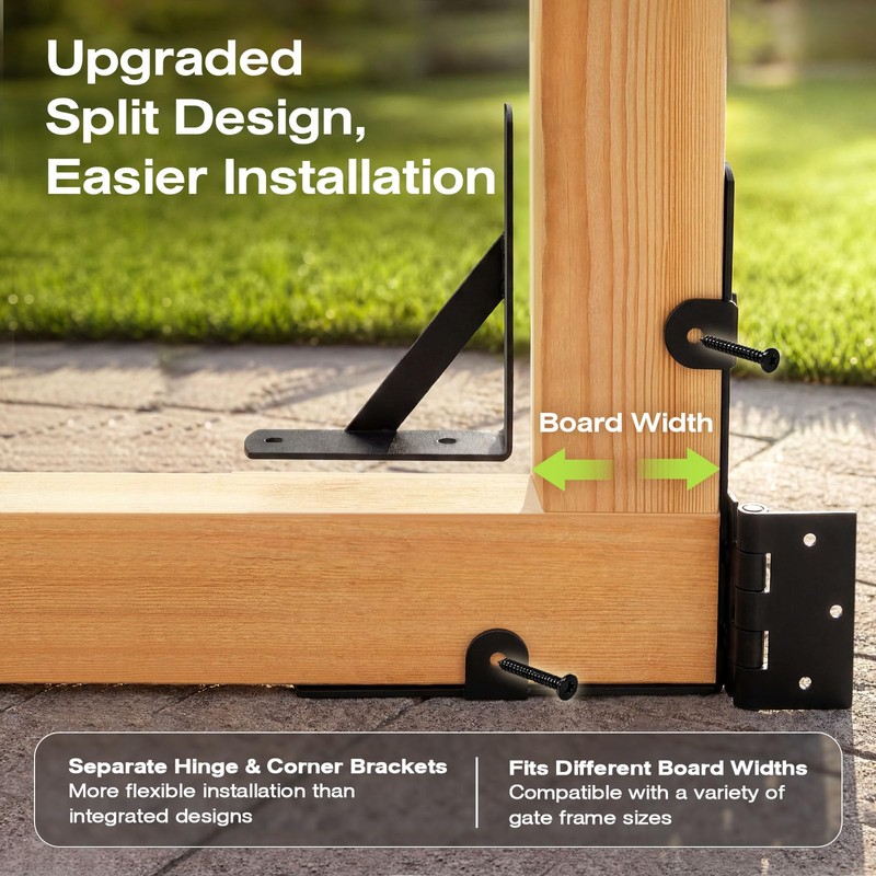 YQE 2 Sets Anti Sag Gate Kit for Wooden Fence,