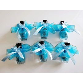 Blue "It's a Boy" 12 Nail Polish Baby Shower (Customize with Name and Date),Favor Party pack Memories