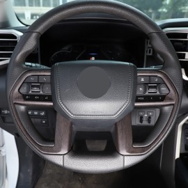 BEBECAR Oak wood Grain Steering Wheel Overlay Trim Cover Fits Tundra / Sequoia 2022-up