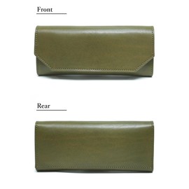 Pro Line Long Wallet, Women's, Men's, Tochigi Leather, Coin Purse Included, Zipperless, Thin, Genuine Leather, Made in Japan, uguisu