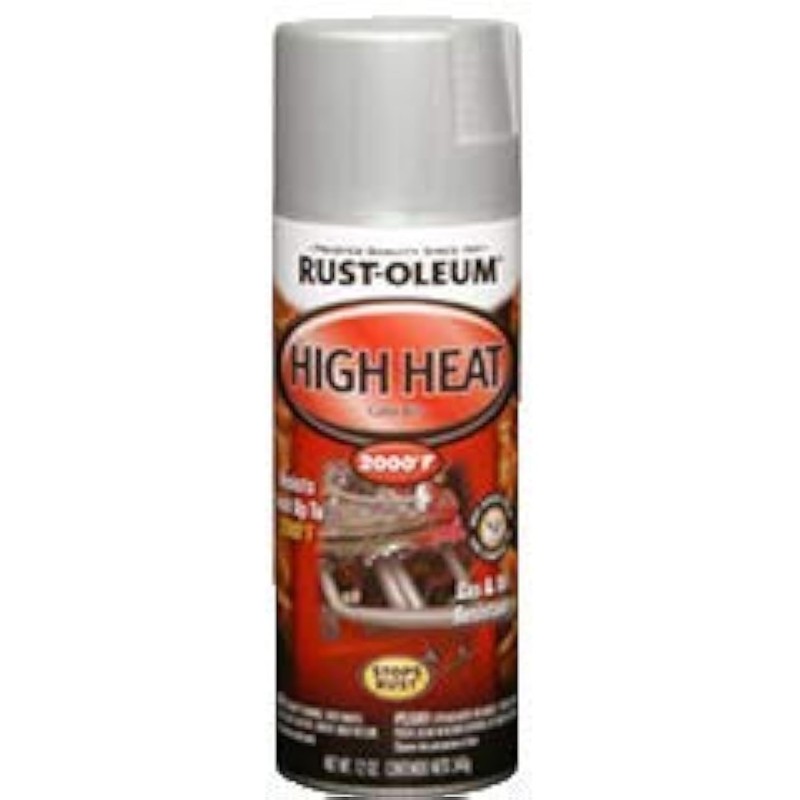 Rust-Oleum 248904 Automotive High Heat Spray Paint, Flat, Aluminum, 12
