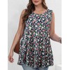 JollieLovin Plus Size Womens Long Tunic Tank Tops Sleeveless Crew