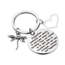 Dragonfly Inspirational Gift Dragonfly Charm Keychain Dragonflies symbolize our ability... Dragonfly Jewelry Christmas Birthday Gift for Her