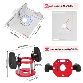Meticuloso Router Lift Systems, Aluminium Router Table Insert Plate, Updated Router Lift Base for Router Diameter 2.5-2.56 in