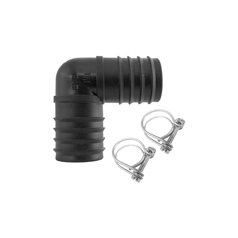 32mm (1.25") Pond Corrugated Flexible Pipe/Hose Elbow Connector +2 x