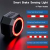 110dB Anti-Theft Bike Tail Light Alarm with Remote, Wireless Rechargeable