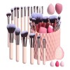 Brochas De Maquillaje Profesional Kit 27 Pcs Con 18 Brochas