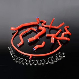 G-PLUS Silicone Radiator Hose Kit Clamps Compatible with Toyota Tundra 5.7L V8 2007-2017,Red