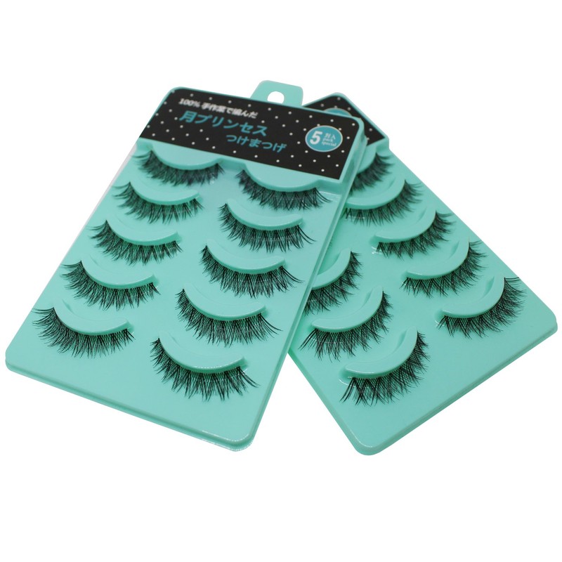 Scala 5 pairs/set 3D False Eyelashes Messy Cross Thick Natural
