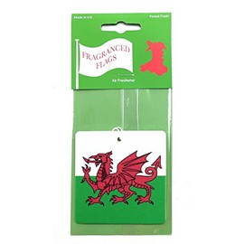 Welsh Flag Air Freshener – Y Ddraig Goch Design - Love Wales - Unique Birthday Gift for Him/her - Made in UK (1)