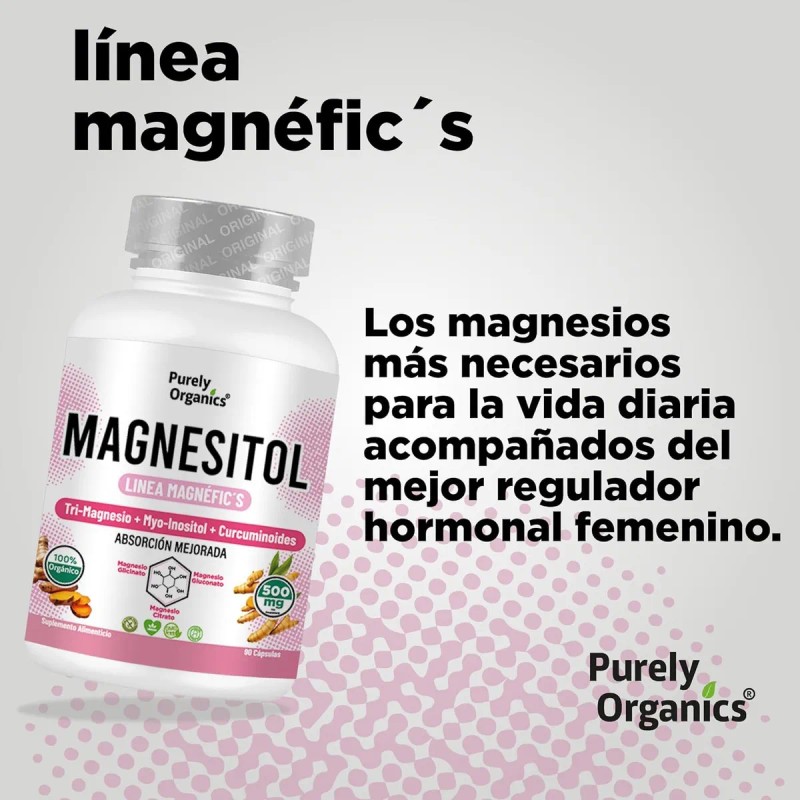 Magnesitol. Magnesio + Inositol 90 Cápsulas Sin sabor. Purely Organics.