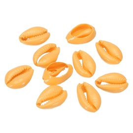 PATIKIL Cowrie Sea Shells, 10 Pcs Orange Smooth Oval Seashells Beads Natural Cowrie Beach Shells Decoration Craft Bead for DIY Bracelet Jewelry Crafting