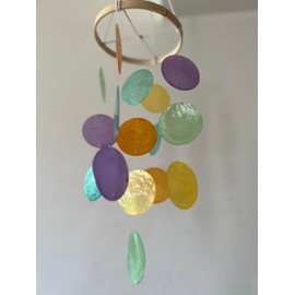 BEAGLE CAT Natural Seashell Wind Chime, Colorful Seashell Wind Chime, Shell, Stylish, Windowsill, Cute, Hanging Type
