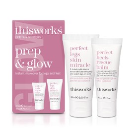 This Works Prep and Glow Gift Set: Perfect Legs Skin Miracle 50ml & Perfect Heels Rescue Balm 30ml, Travel Size