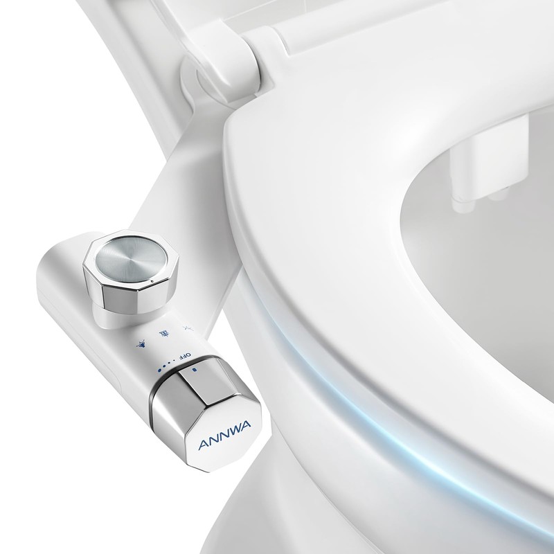 ANNWA Non-Electric Bidet Attachment for Toilet Seat, Daul Clean Nozzles