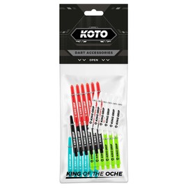 KOTO Darts chäfte Collection Medium, Nylon Shafts Red, Black, Blue, White, Green, Suitable for L-Style Champagne EZ L1 KOTO V1 Flights, Includes 30 Shafts & Practical Shaft Remover