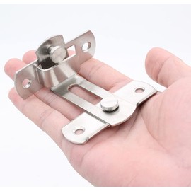 BANGSHOU Stainless Steel Flip Door Sliding Latch, 90 Right Angle Latch, Safety Door Lock Window Moving Sliding Barn Bathroom Doors,Brushed Finish