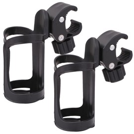 Rubonarie Drink Holder Pet Bottle Gauge Stroller Cup Holder Bike Trolley (Black 2pcs)