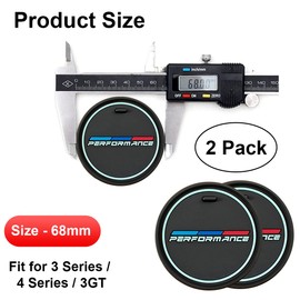 Ruayia Drink Holder Car Coaster 68 mm, Car Drink Holder Insert Non-Slip Universal Coaster, Non-Slip - M