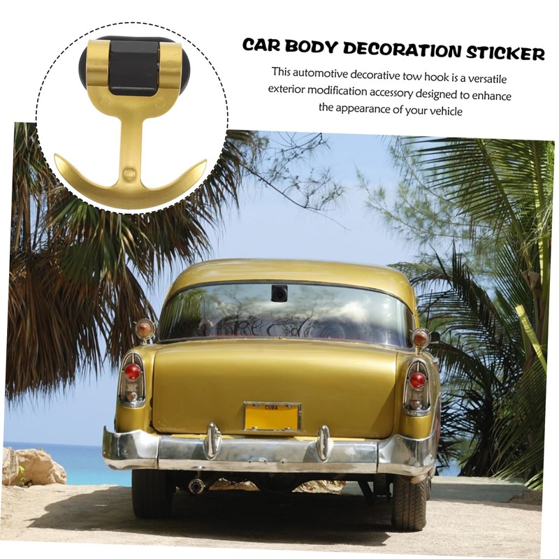 ULTECHNOVO Golden Car Towing Hook Shaped Auto Trailer Ring Unique