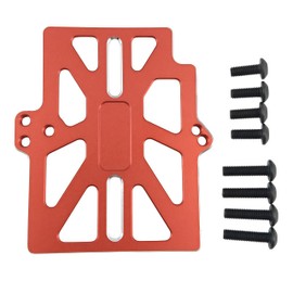 Aluminum Alloy ESC Fixing Seat Mount Plate for 1/16 Mini Maxx Monster Truck RC Car – Metal Upgrade Parts, Replacement Accessories, RC Spare Part for ESC Upgrade Modification (Red)