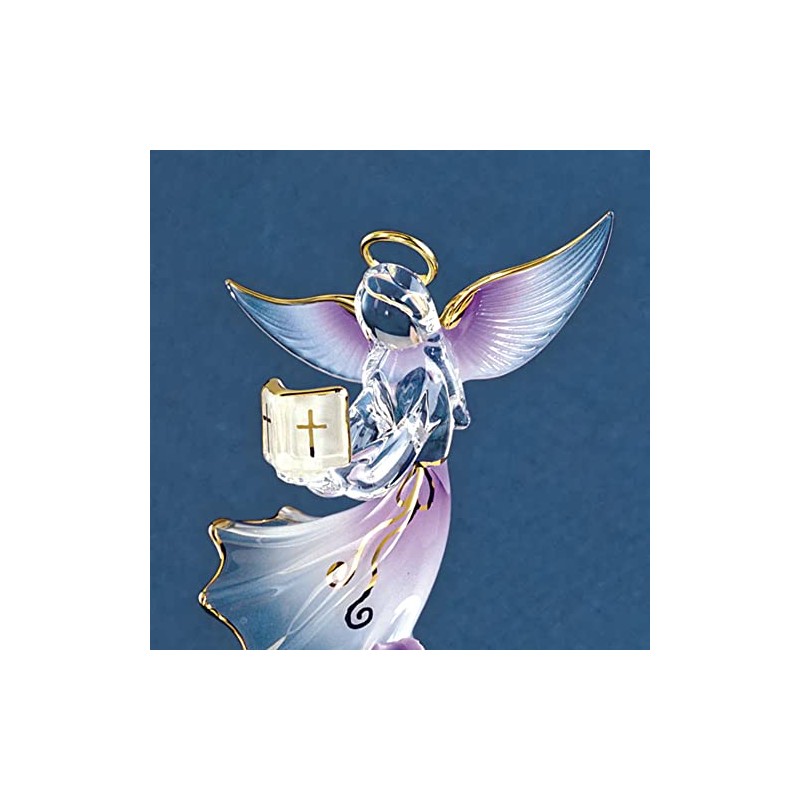 Glass Baron Angel with Bible Figurine