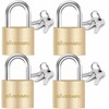 4 Pack Keyed Locks with Keys, Solid Brass Copper Travel