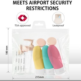 MyGadget Travel Set [14 Pieces] - Travel Bottles | Cream Jars for Filling - Bottles & Cream Jars for Cosmetics - Liquid Travel Container for Aeroplane