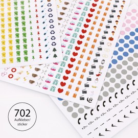 CraftWerk Calendar Sticker Set, 702 Stickers for Wall Calendar, Rubbish Collection, Birthday, Doctor, Holidays and Much More, Ideal Accessory for Organisers, Planners and Family Calendars, 1 x 1 cm