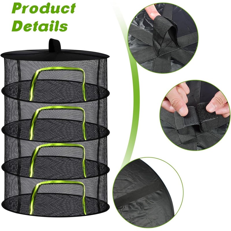 Forhome 4-Layer Drying Nets for Hanging, Drying Net Herbs, Foldable