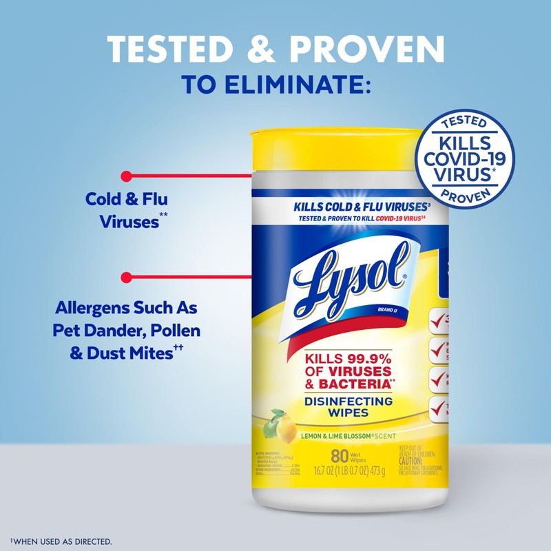Lysol Disinfecting Wipes Bundle, Home Apartment Dorm Room Essentials and
