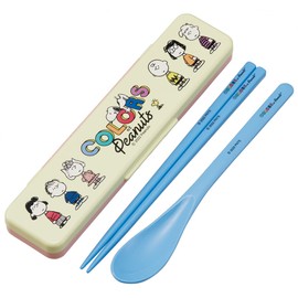 Skater CCS3SAAG-A Snoopy Peanut Colors Chopsticks & Spoon Set, Antibacterial, 7.1 inches (18 cm), Made in Japan