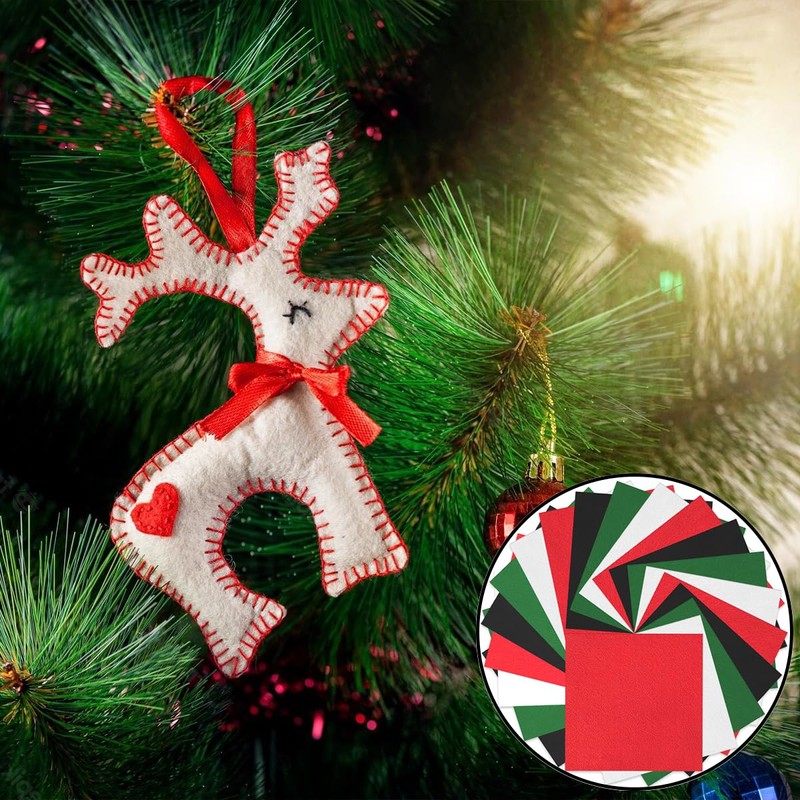 WELANE Christmas Felt Fabric Sheet, 20 PCS Craft Felt Sheets