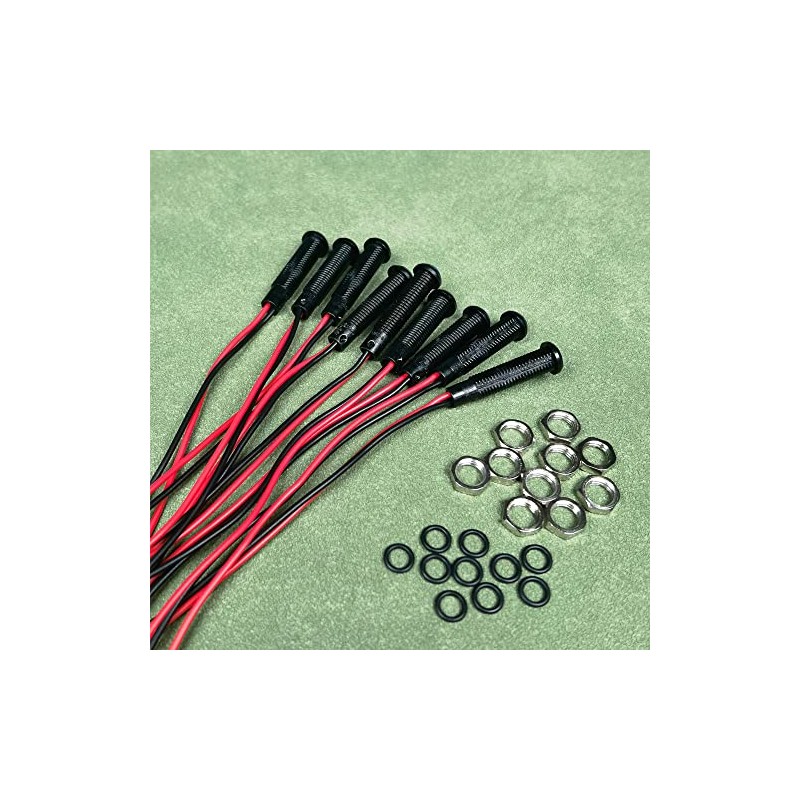 Gebildet 10pcs LED Plastic Indicator Pilot Light AC/DC 12-24V Mounting