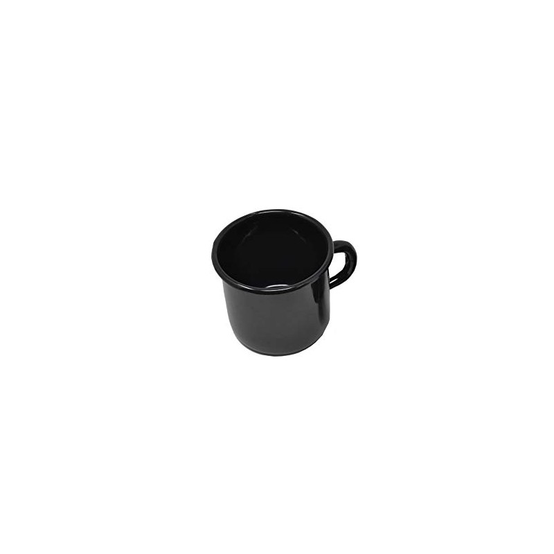 Madacha 2 Large Metal-Enamelled Mugs - Black - 400 ml