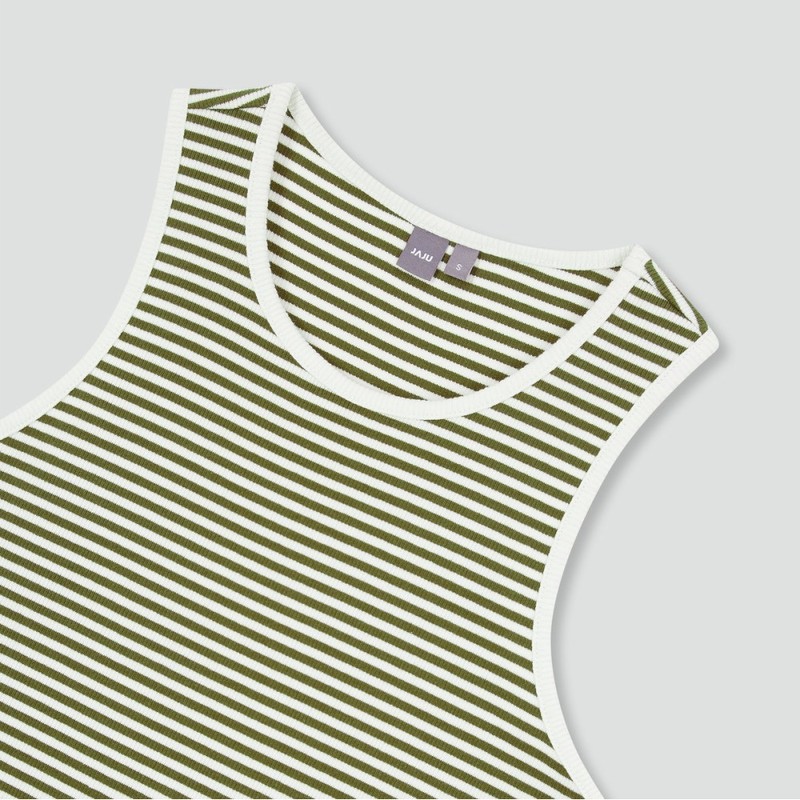 JAJU [JAJU/자주] Women's Cotton Rib Sleeveless T-shirt_Light Khaki