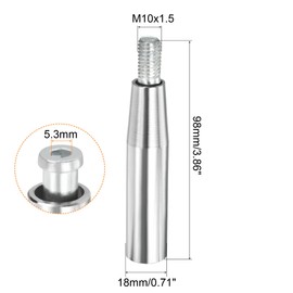 PATIKIL M10 Rotatable Handle, Pack of 1, 98 mm, Cast Iron Chrome-Plated Clamping Screw, Silver Tone