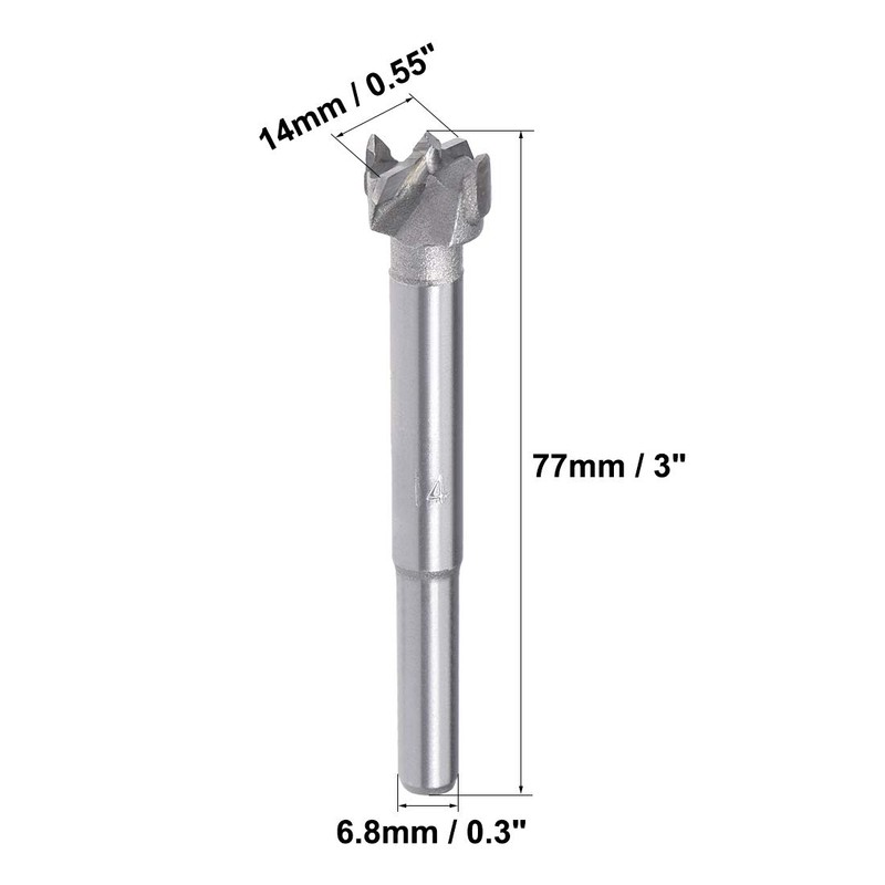 uxcell Forstner Drill Bits 14mm, Tungsten Carbide Wood Hole Saw